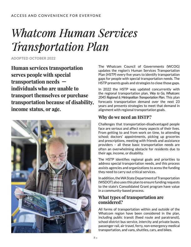 2022 Human Services Transportation Plan Synopsis