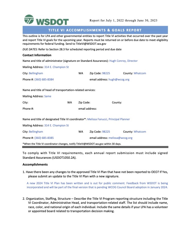 Title VI 2023 Annual Report