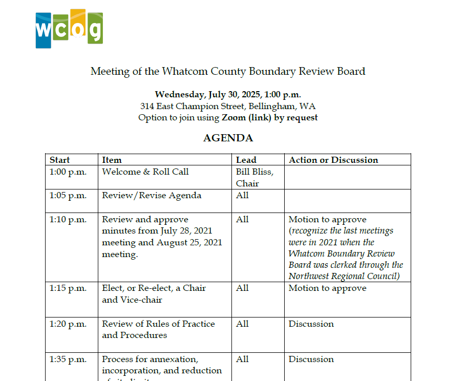 2025 July BRB Meeting Agenda