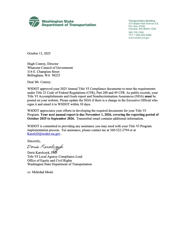 2025 Title VI Approval Letter