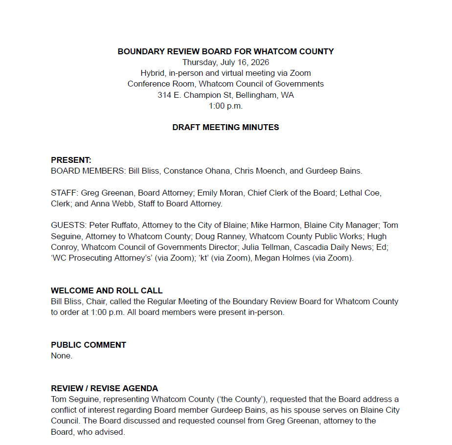 2026-07-16 BRB Draft Minutes