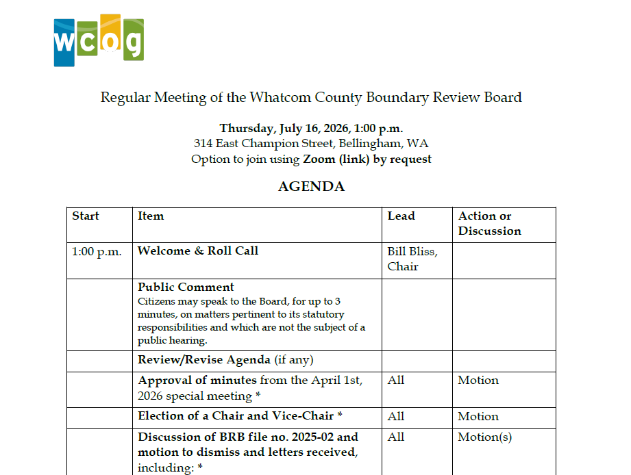 2026-7-16 BRB Regular Meeting Agenda