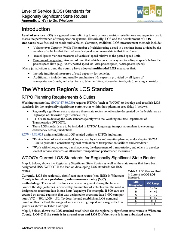 2045 RTP Appendix B - Level of Service