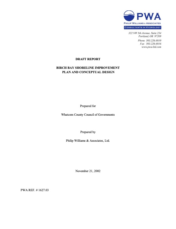 2002 Birch Bay Berm Report