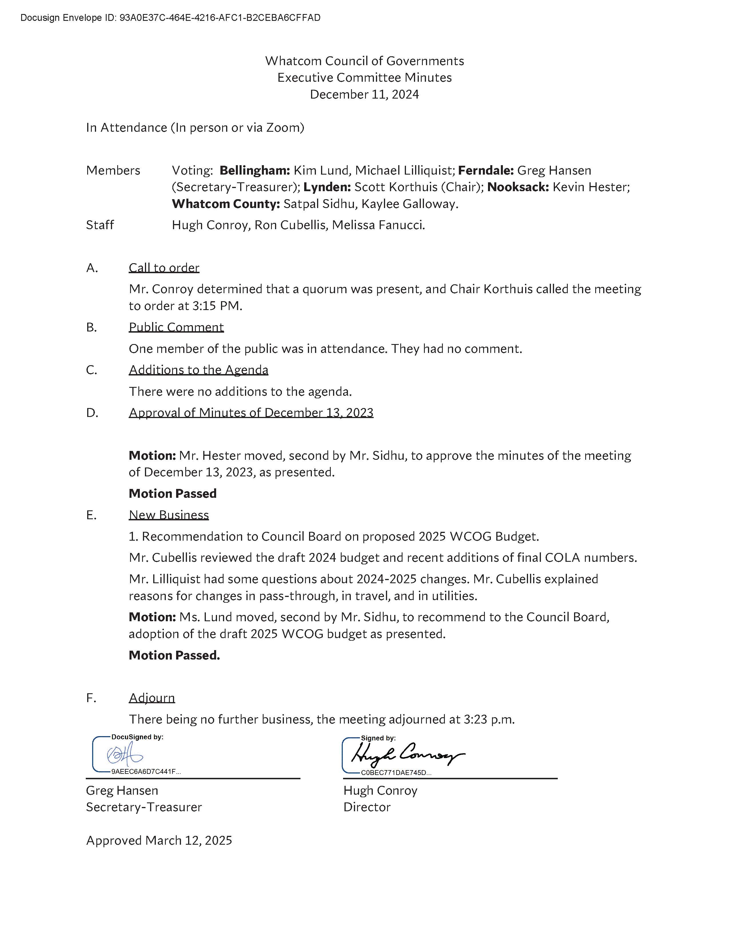 Council Board Minutes 2025-01-15