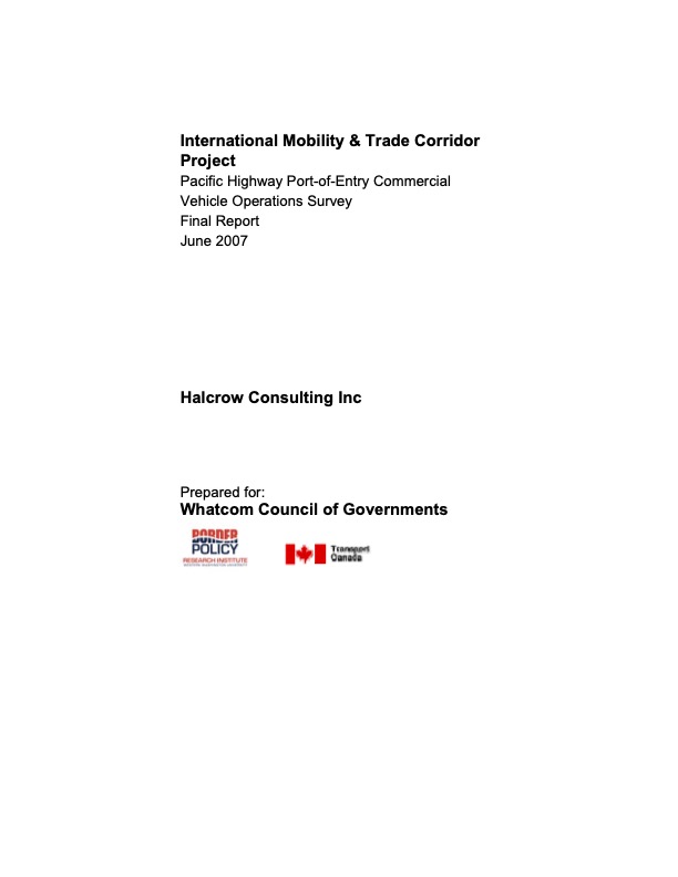 2006 Pacific Highway Commercial Vehicle Operations Survey