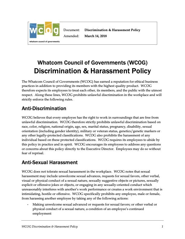 Discrimination & Harassment Policy