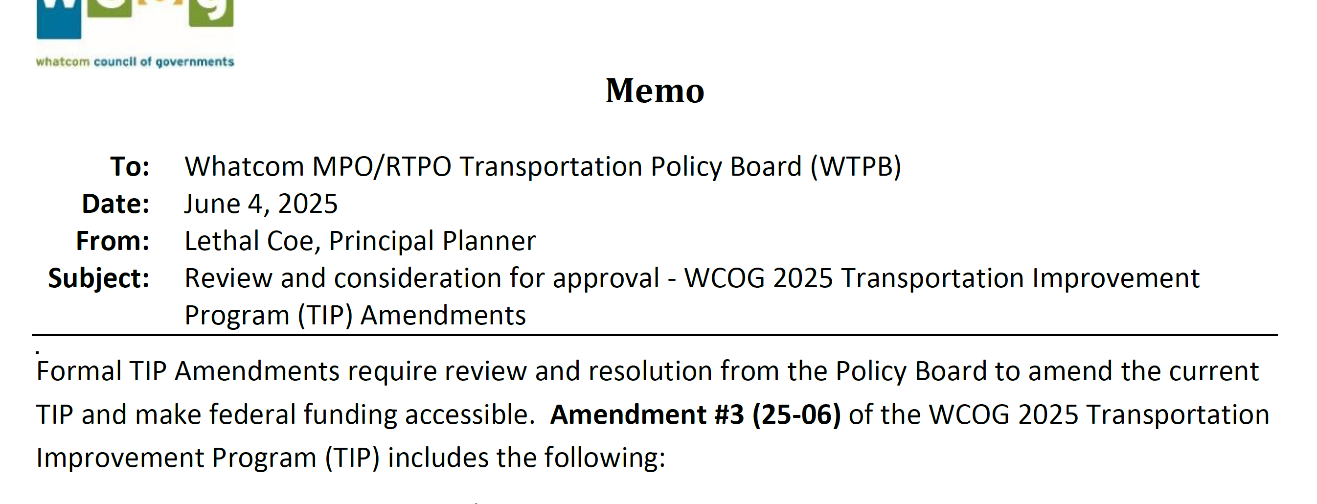 2025 TIP Amendment #3