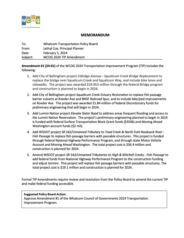 2024 TIP Amendment #1