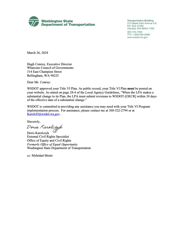 2024 Title VI Approval Letter