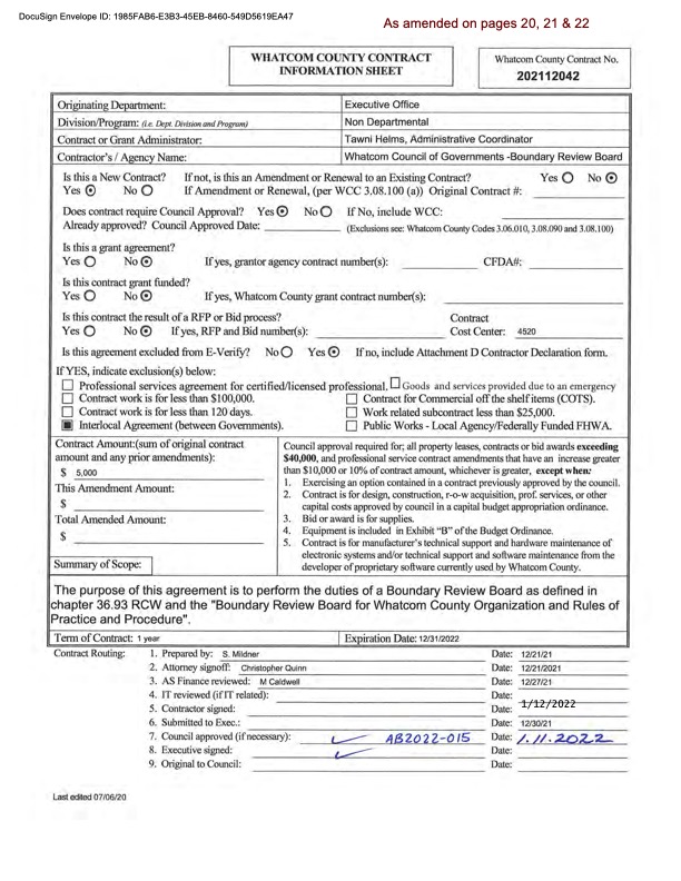 2022 Boundary Review Board Agreement