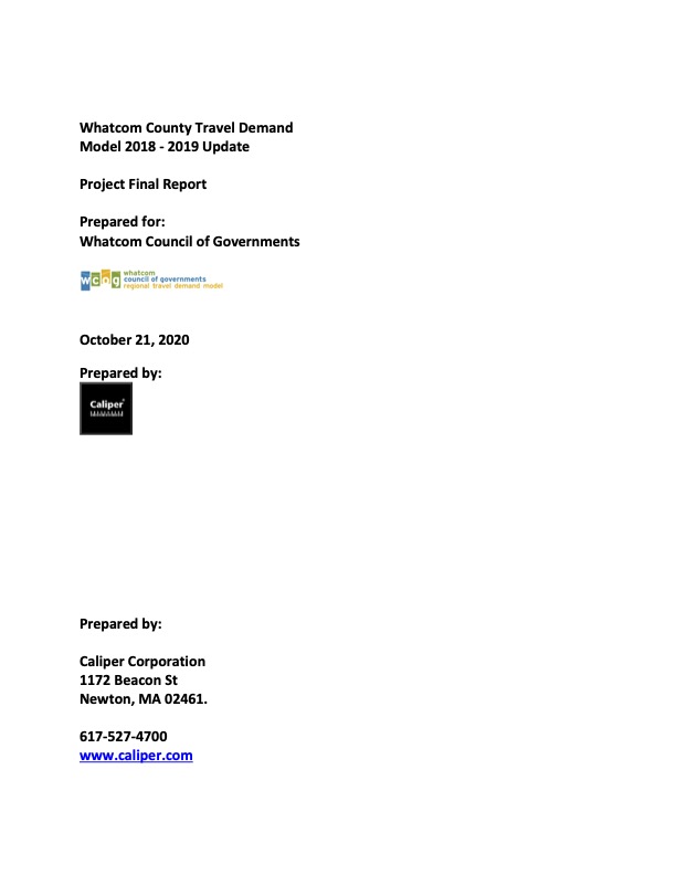 2020 WCOG Travel Demand Model Report